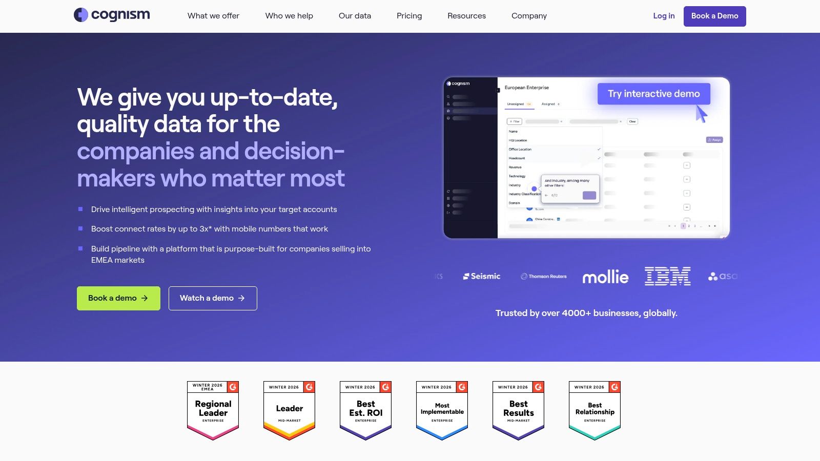 Cognism sales intelligence platform with Diamond Data