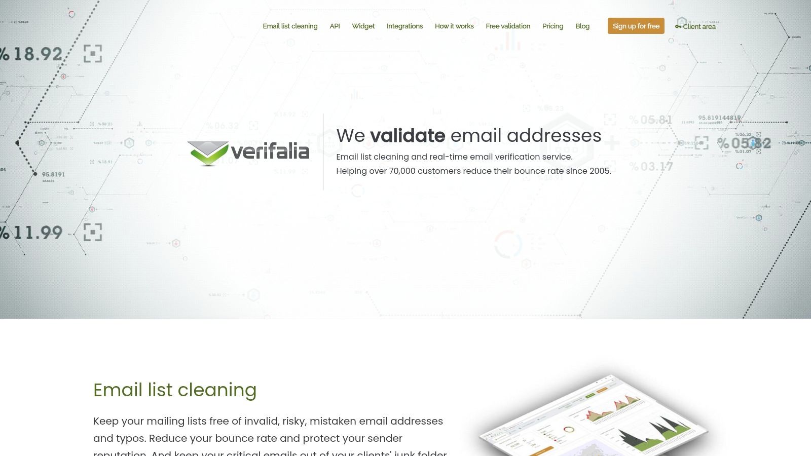 Verifalia email validation platform interface
