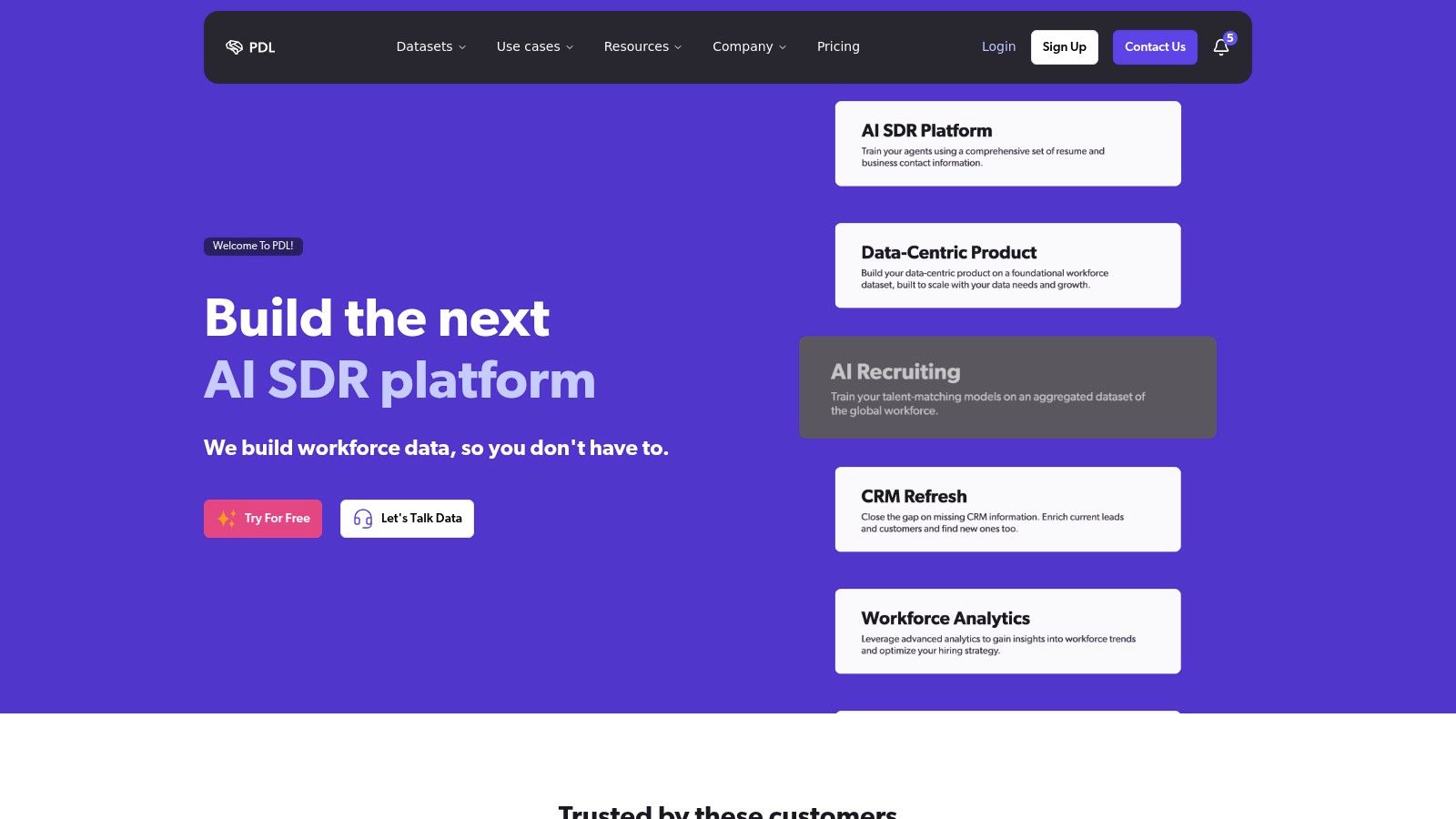 People Data Labs AI platform interface