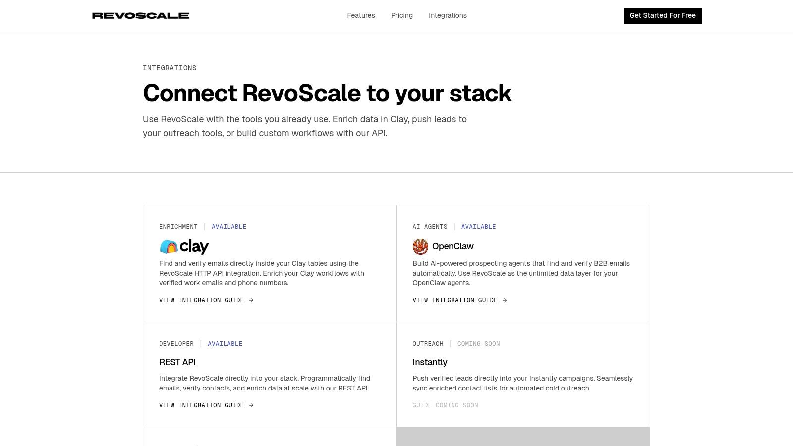Screenshot from https://www.revoscale.io/integrations